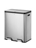2 x 30 litre compartment recycling bin in brushed steel
