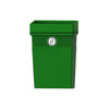 Externall mountable litter bin, moulded with a plastic body and large opening for waste disposal, complete with white tidyman logo to the front
