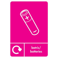 A5 Bilingual Batteries Recycling Sticker