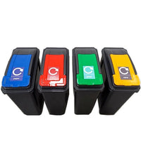 Recycling Bin with Coloured Lid and Choice of Sticker - 25 Litre