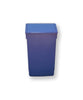 54 Litre flip top recycling bin, base and lid in blue with tapered body for nesting