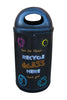 90 litre capacity dome hooded recycled bin made of durable polyethylene plastic.