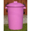 Pink colored lockable plastic bin with 110 litre capacity.