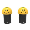 Emoji recycling bins, robust UV-resistant plastics suitable for indoor/outdoor use. with 60-70 litre capacity.
