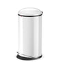 a white, 20-litre Harmony Pedal Bin with lid securely shut and a convenient foot pedal.
