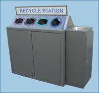 Powder Coated 4 Bay Recycle Station