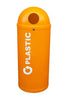Orange colored slimline bin with body sticker label plastic.