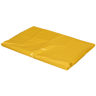 A fold of yellow heavy duty bin liners for 60 to 90 litre bins.