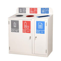Zeus 3 Bay Recycling Station - 3 x 80  Litre Compartments