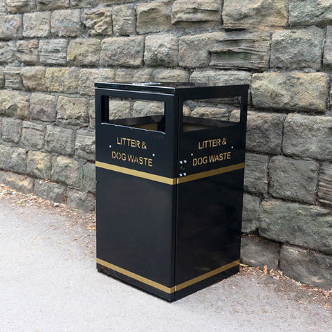 Galvanised Steel Barnsley Outdoor Litter Bin - 112 Litre