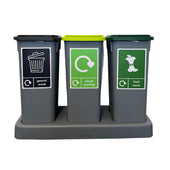 Triple Recycling Station - 3 x 20L With Tray