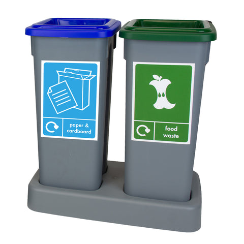 Mini Fitbin Recycling Station - 2 x 20 Litre Complete with Tray