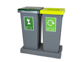 Double Internal Recycling Station - 2 x 50 Litre with Tray