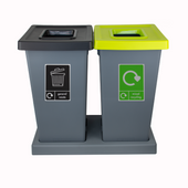 Double Recycling Station - 2 x 75L With Tray