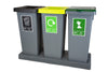 Triple Recycling Station - 3 x 50L With tray
