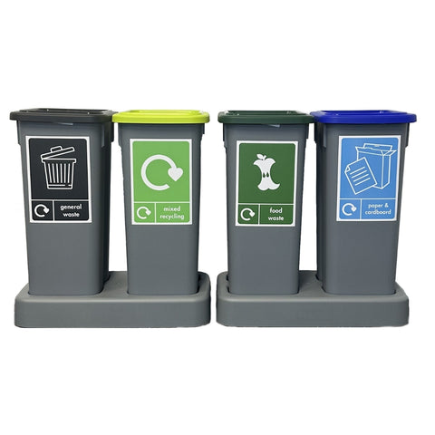Quadruple Recycling Station - 4 x 20L With tray