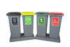 Quadruple Recycling Station - 4 x 50L With tray