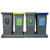 Quadruple Recycling Station - 4 x 50L With tray