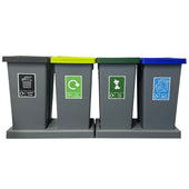 Quadruple Recycling Station - 4 x 75L With tray