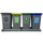 Quadruple Recycling Station - 4 x 75L With tray