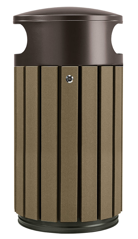 Timber Look Outdoor Litter Bin - 40L