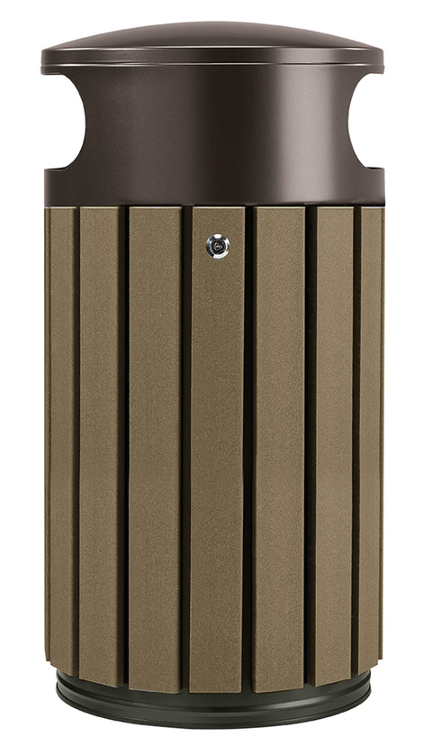 Timber Look Outdoor Litter Bin - 40L