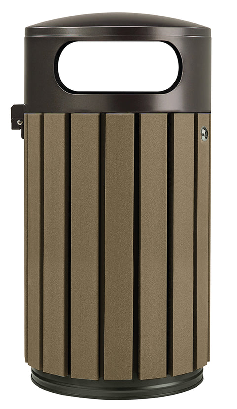 Timber Look Outdoor Litter Bin - 40L