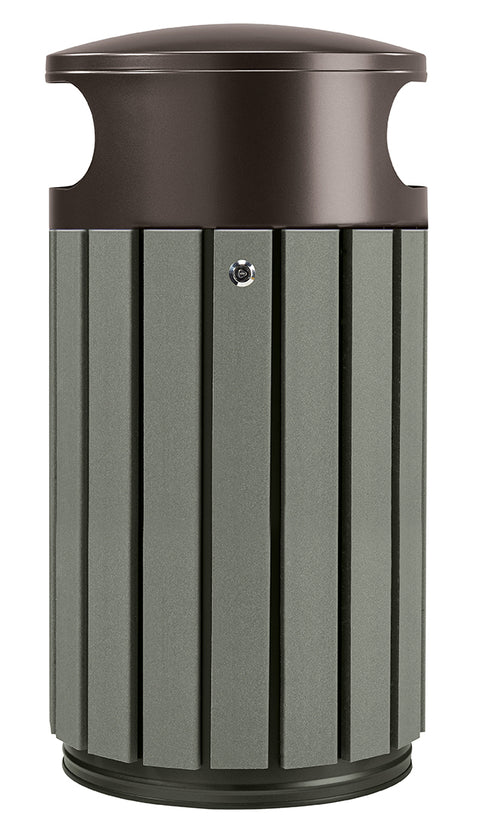 Timber Look Outdoor Litter Bin - 40L