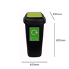 Large Push Flap 90 Litre Recycling Bin