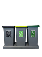 Triple Recycling Station - 3 x 75L With tray