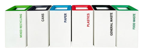 Modern Metal Office Recycling Bins - 60 Litre