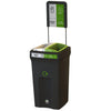 100 Litre Split Lid Recycling Bin With One Half White and One Half Green With Optional Signage Included
