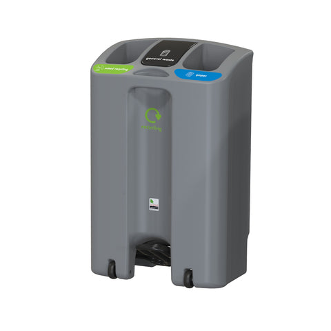 Envirostep 3 Compartment Triple Recycling Bin - 3 x 30 Litre