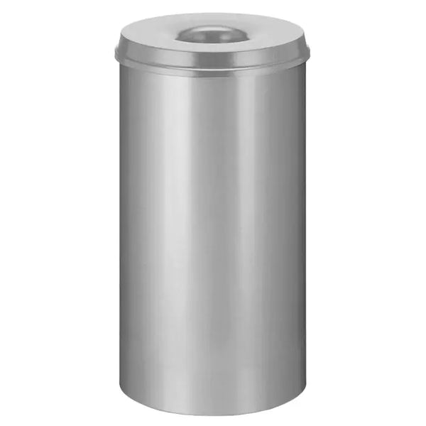 50 Litre circular litter bin with stainless steel body and lid