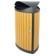 Triangular Wood Effect Litter Bin - 60 Litre