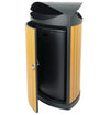 Triangular Wood Effect Litter Bin - 60 Litre