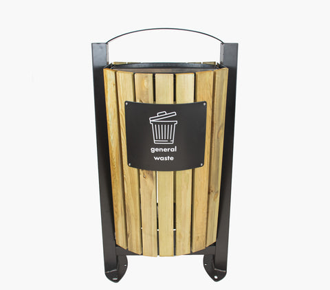 Dual Outdoor Timber Waste Bin 120L