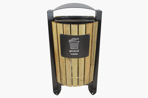 Dual Outdoor Timber Waste Bin 120L