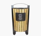 Dual Outdoor Timber Waste Bin 120L