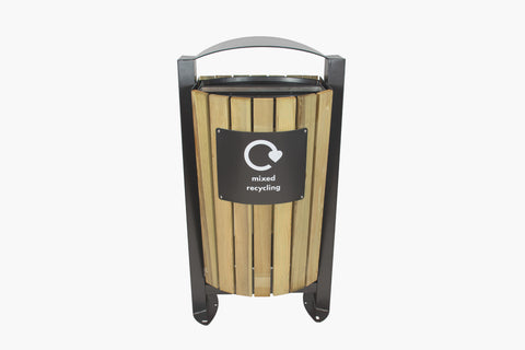Dual Outdoor Timber Waste Bin 120L