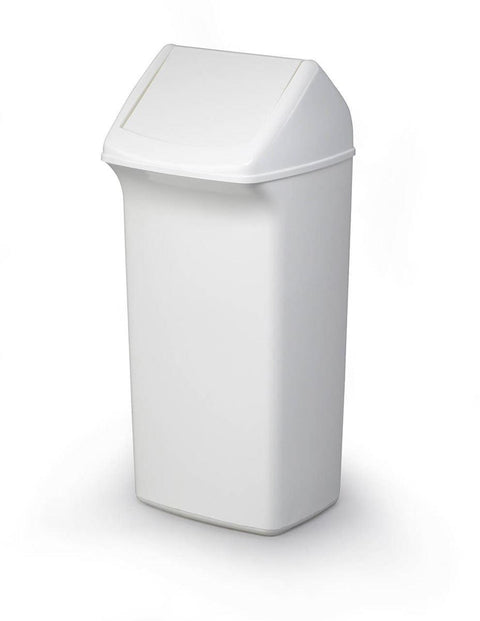 Contemporary White Swing Lid Recycling Bin - 40 Litre