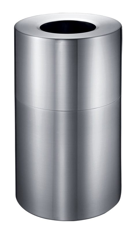 Large Aluminium Litter Bin with silver look finish and a wide aperture