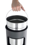 Durable Round Metal Bin with Integrated Sand Ashtray - 17 Litre