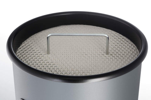 Durable Round Metal Bin with Integrated Sand Ashtray - 17 Litre