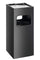Durable Square Metal Bin with Integrated Sand Ashtray - 17 Litre