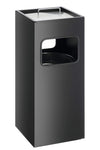 Durable Square Metal Bin with Integrated Sand Ashtray - 17 Litre