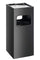 Durable Square Metal Bin with Integrated Sand Ashtray - 17 Litre