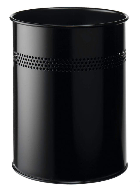 Circular Steel Waste Bin with Perforated Ring - 15 Litre