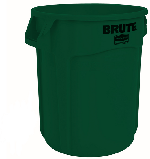 Large capacity green dustbin with Brute wording to the front and side carrying handles