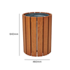 Round Hardwood Slatted Litter Bin - 60 Litre